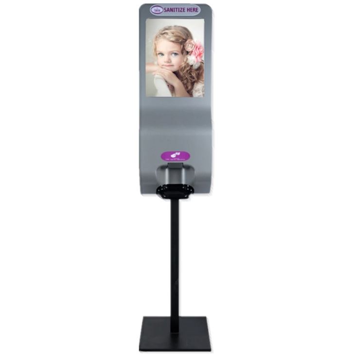 China Factory Kiosk With Hand Sanitizer Dispenser For Advertising Digital Signage Display